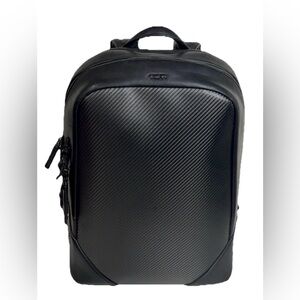 TUMI CFX Southington Carbon Fiber Backpack Black Leather Trim Luxury Rare